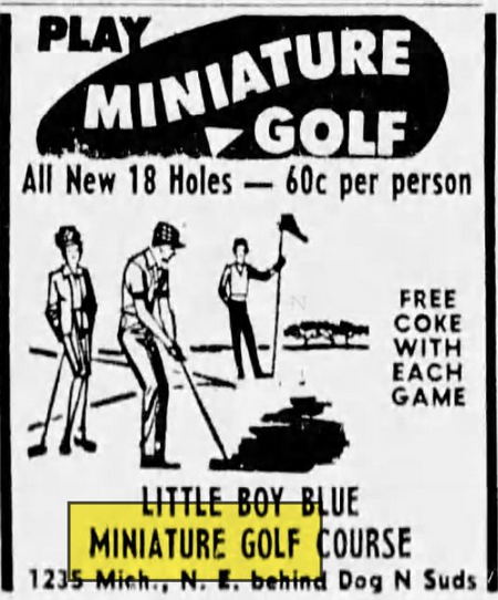 Little Boy Blue Miniature Golf - May 17 1969 Ad (newer photo)
